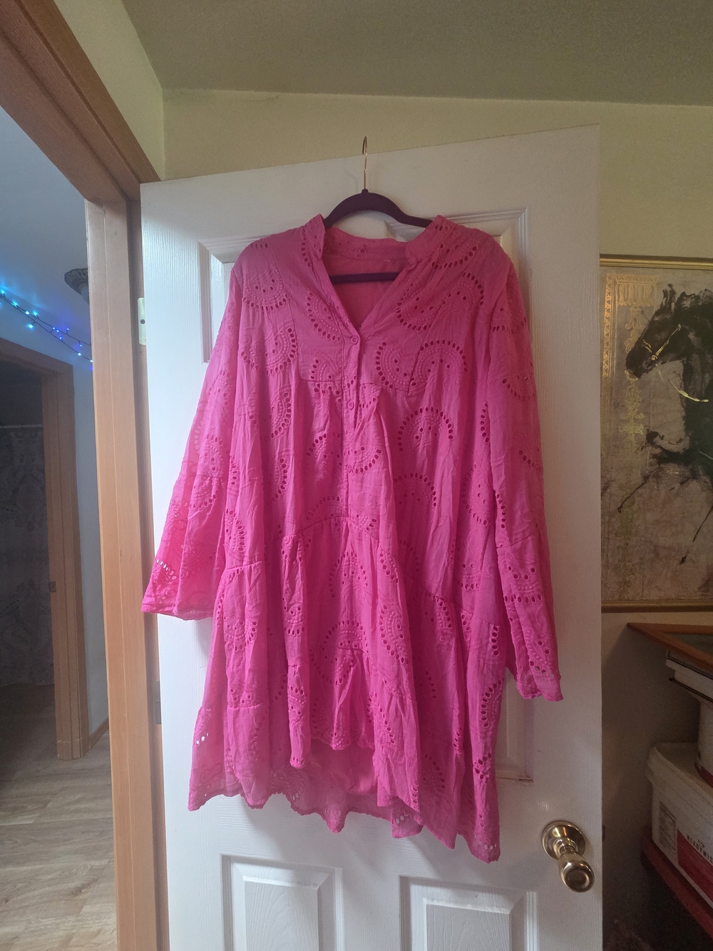 Bright Pink Eyelet Dress